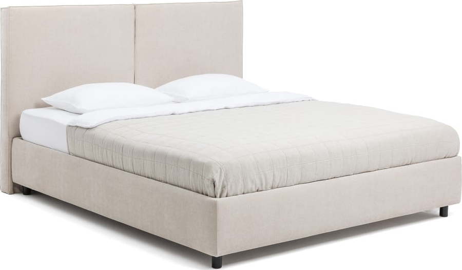 Béžová čalouněná dvoulůžková postel s úložným prostorem s roštem 180x200 cm Myra Bold – Bonami Selection Bonami Selection