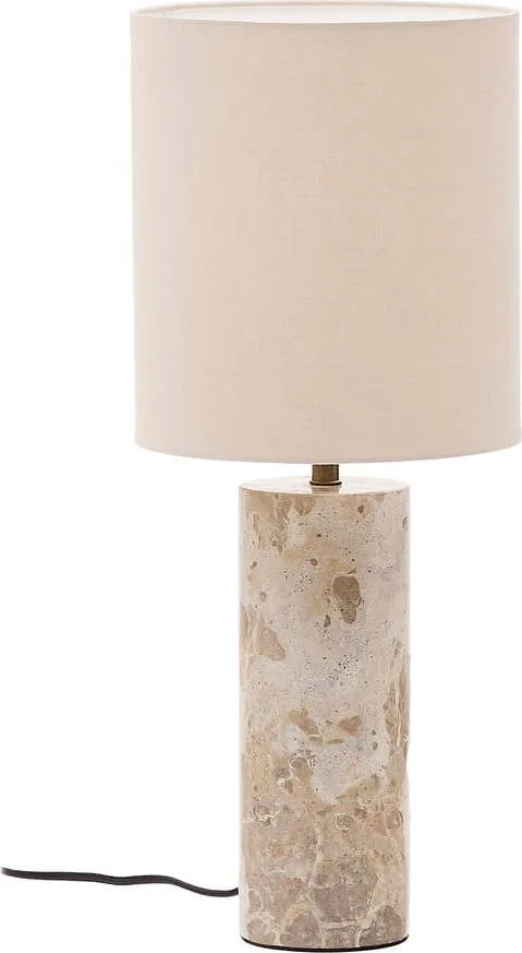 Béžová mramorová stolní lampa s textilním stínidlem (výška 54 cm) Raze – Kave Home