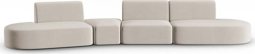 Béžová sametová pohovka levý roh 428 cm Paolo – Milo Casa Milo Casa