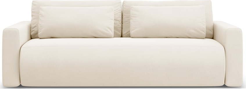 Béžová sametová rozkládací pohovka s úložným prostorem 238 cm Belfast – Cosmopolitan Design Cosmopolitan design
