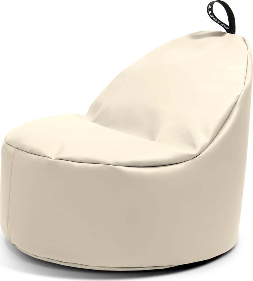 Béžový dětský sedací vak z imitace kůže Round M – So Soft? So Soft?