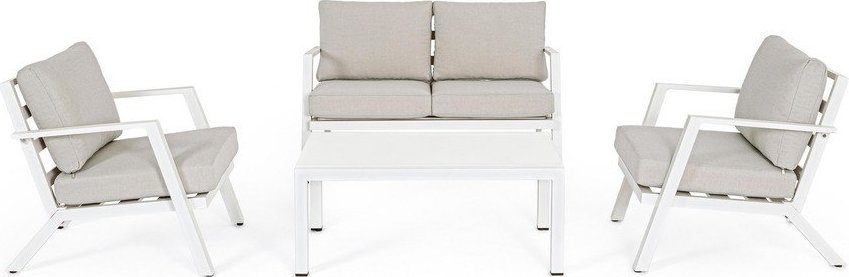 Bílý hliníkový zahradní lounge set pro 4 Harley – Bizzotto Bizzotto
