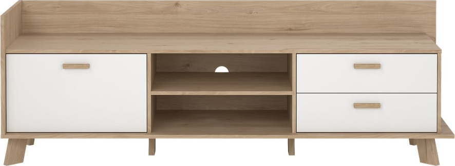 Bílý/v přírodní barvě TV stolek v dekoru dubu 182x62x51 cm Ikast – Tvilum Tvilum