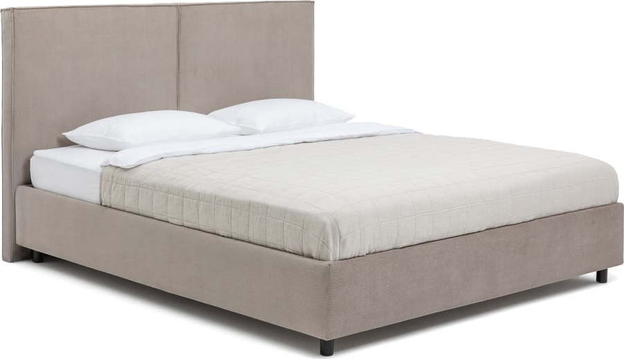 Čalouněná dvoulůžková postel taupe s úložným prostorem s matrací/s roštem 180x200 cm Myra Bold – Bonami Selection Bonami Selection
