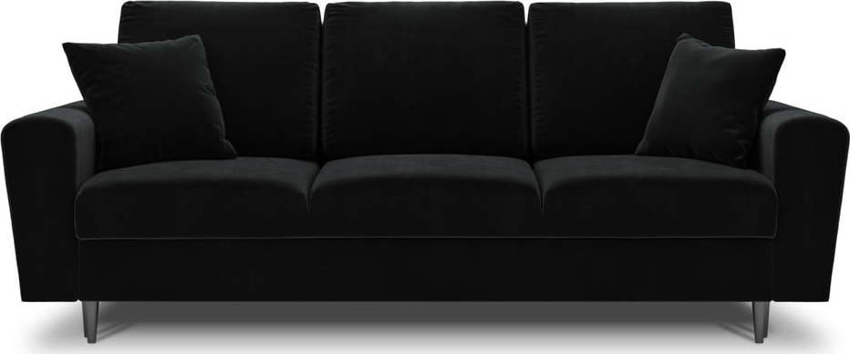 Černá sametová rozkládací/s úložným prostorem pohovka 235 cm Kyoto – Cosmopolitan Design Cosmopolitan design