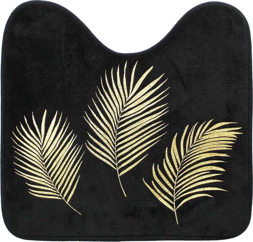 Černá/ve zlaté barvě WC koupelnová předložka 45x45 cm Orbella – douceur d'intérieur Douceur d intérieur