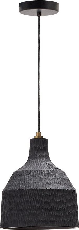 Černé závěsné svítidlo s dřevěným stínidlem ø 21 cm Amire – Kave Home Kave Home