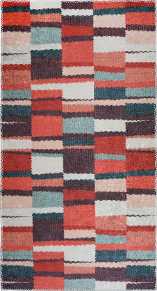Červený pratelný běhoun 80x200 cm Blocks of Fun – Vitaus Vitaus