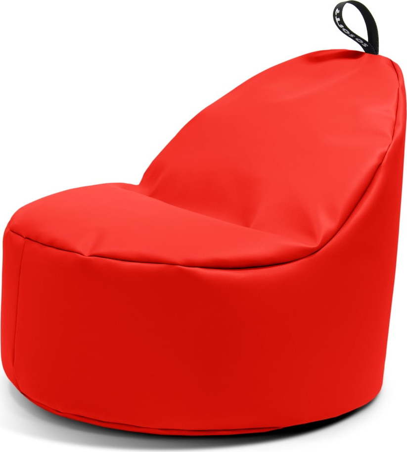 Červený sedací vak z imitace kůže Round XL – So Soft? So Soft?