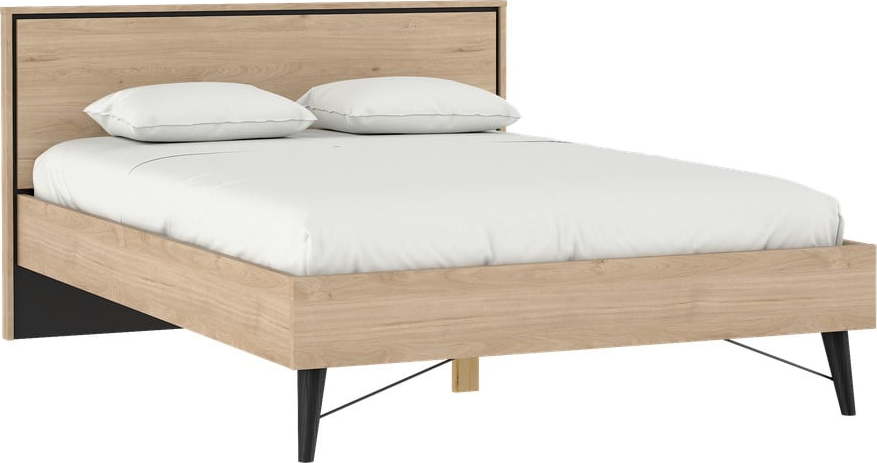 Dvoulůžková postel v dekoru dubu s roštem 140x200 cm v přírodní barvě Ry – Tvilum Tvilum