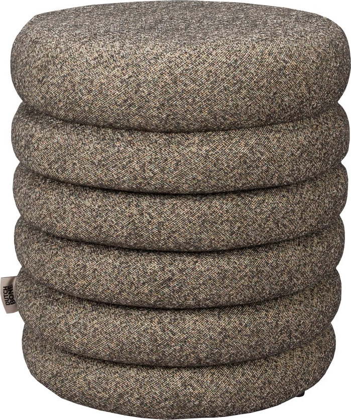 Hnědý taburet z textilie bouclé Fern – Dutchbone Dutchbone