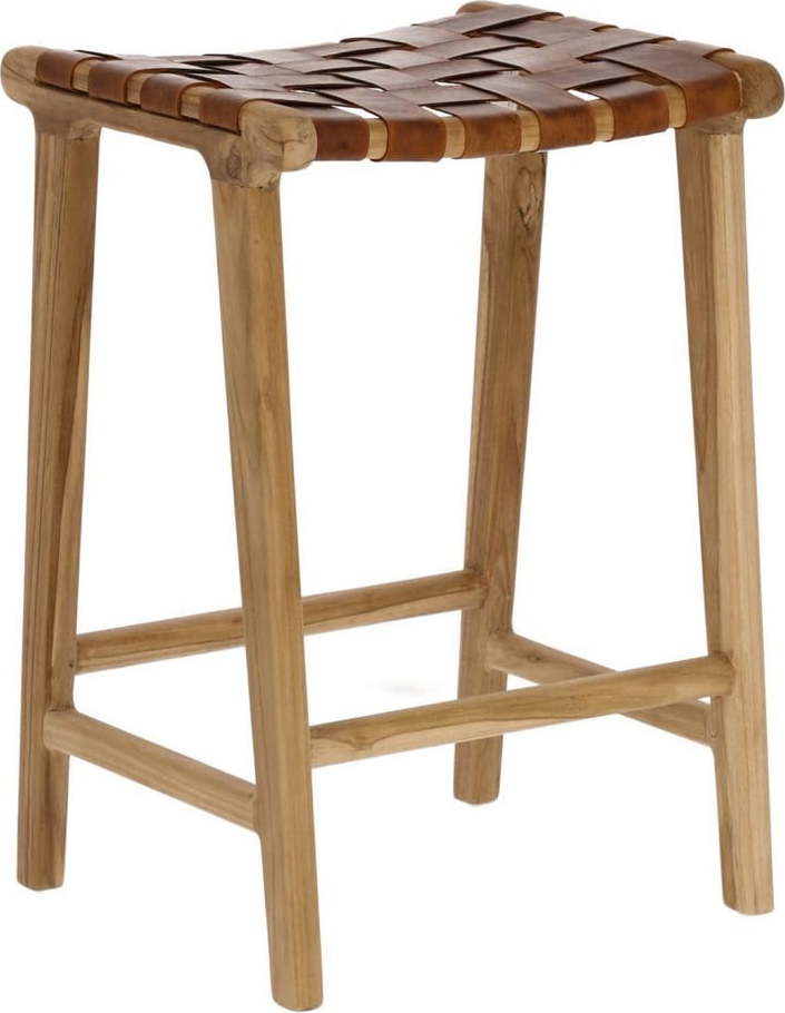 Kožená barová židle v přírodní barvě (výška sedáku 67 cm) Calixta – Kave Home Kave Home