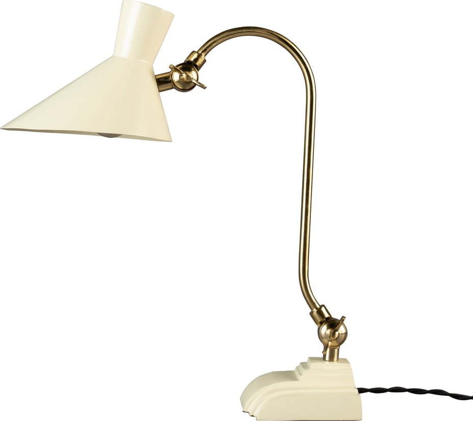Krémová/ve zlaté barvě stolní lampa s kovovým stínidlem (výška 45 cm) Gaia – Dutchbone Dutchbone