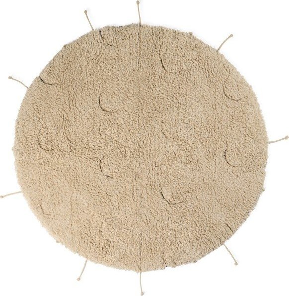 Krémový pratelný ručně tkaný bavlněný kulatý koberec ø 100 cm Moon Multishape – Lorena Canals Lorena Canals