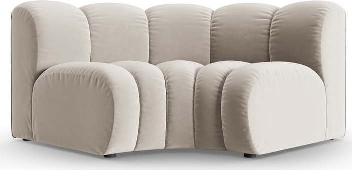 Krémový sametový modul pohovky (variabilní roh) Lupine – Micadoni Micadoni