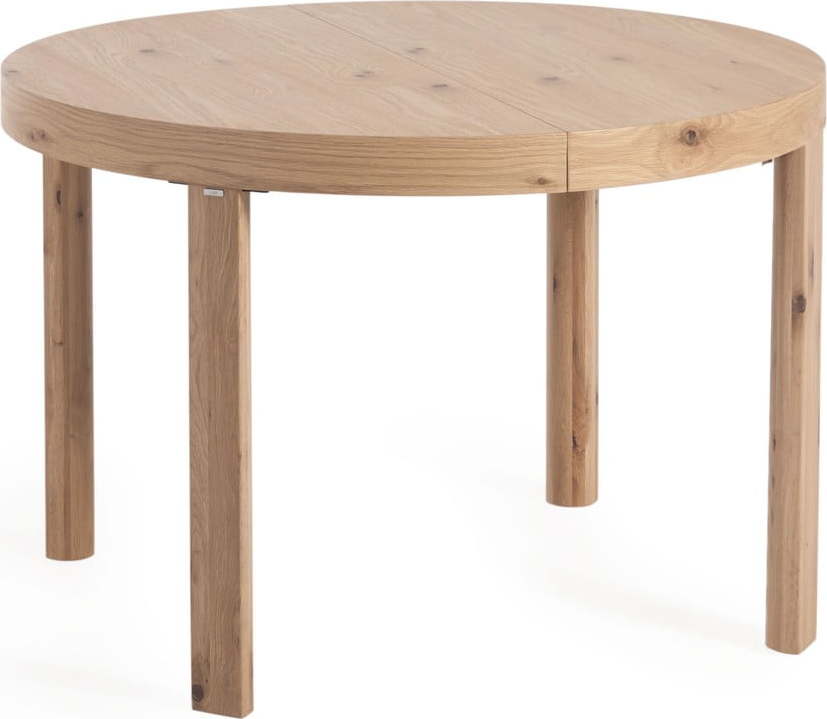 Kulatý rozkládací jídelní stůl s přídavnou deskou v dekoru dubu ø 120 cm Colleen – Kave Home Kave Home