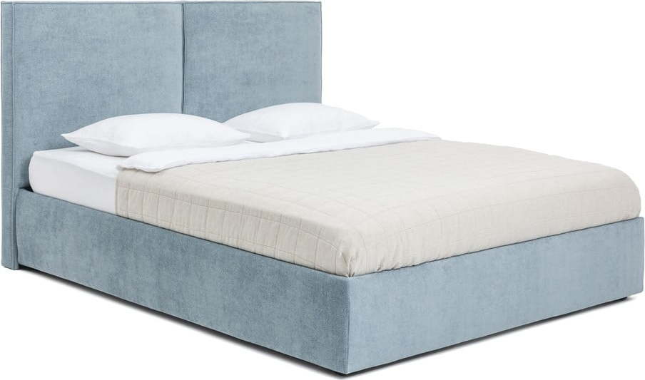 Modrá čalouněná dvoulůžková postel s úložným prostorem s roštem 180x200 cm Thessa Bold – Bonami Selection Bonami Selection