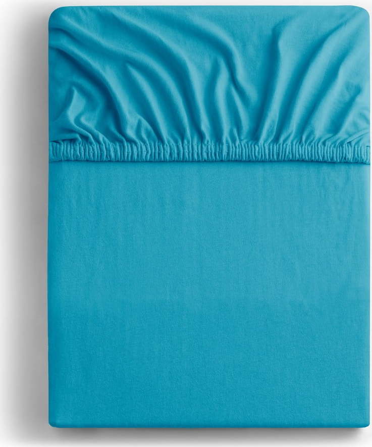 Modré napínací prostěradlo jersey 120x200 cm Amber – Restilo Restilo