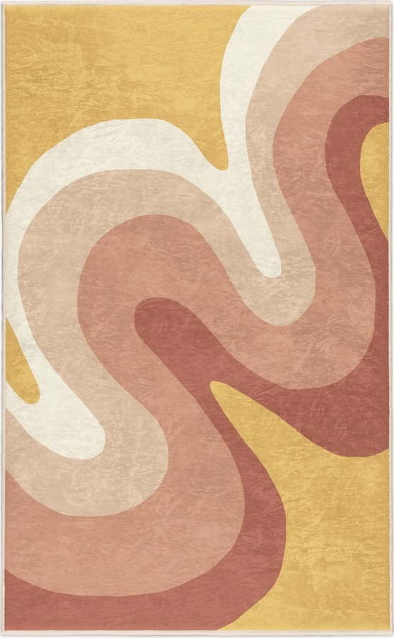 Okrově žlutý/starorůžový pratelný koberec 80x150 cm Strawberry Creamsicle – Mila Home Mila Home