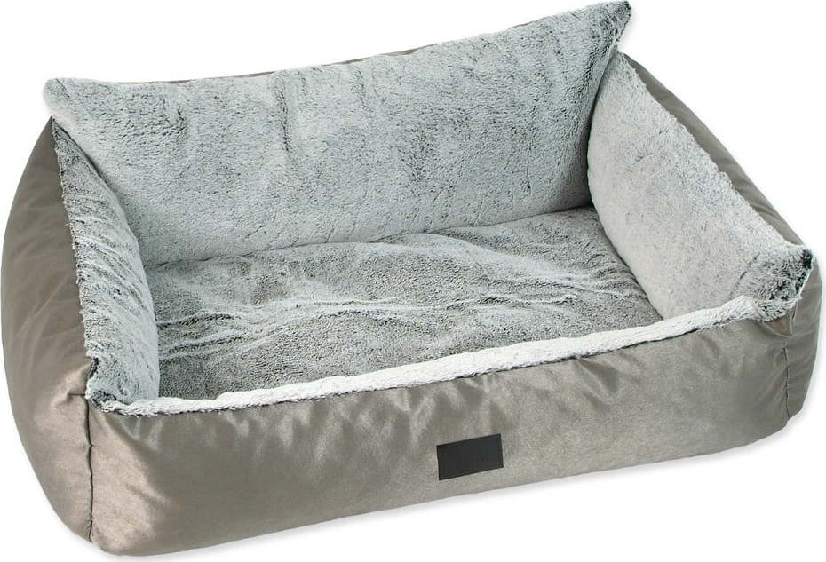 Pelíšek pro psa ve stříbrné barvě 120x85 cm Dog Fantasy Lux Platinum – Plaček Pet Products Plaček Pet Products