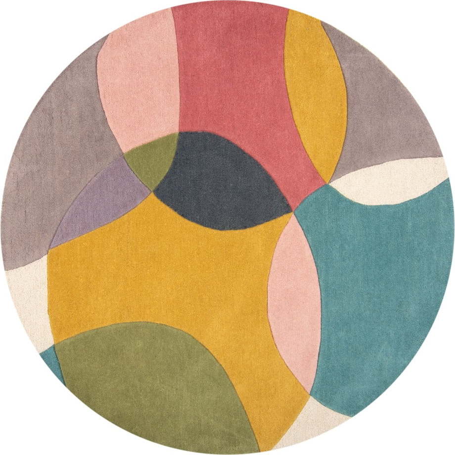 Ručně tkaný vlněný kulatý koberec ø 160 cm Glow Multi – Flair Rugs Flair Rugs