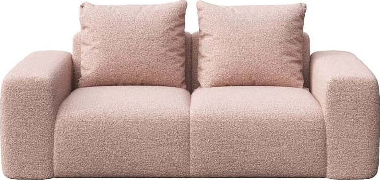 Růžová pohovka z textilie bouclé 212 cm Monce – Rodier Rodier