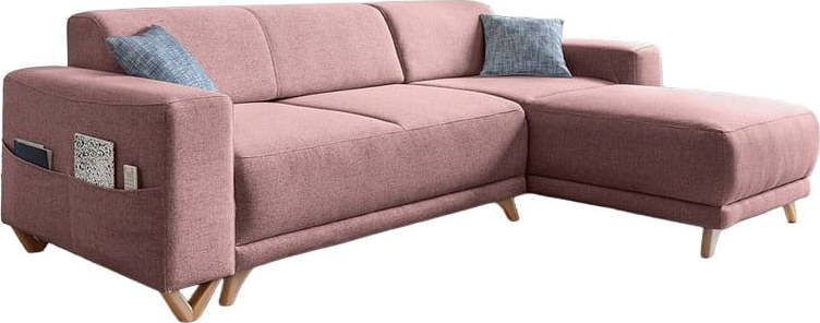 Růžová rozkládací/s úložným prostorem rohová pohovka Classy Sophie – Miuform Miuform