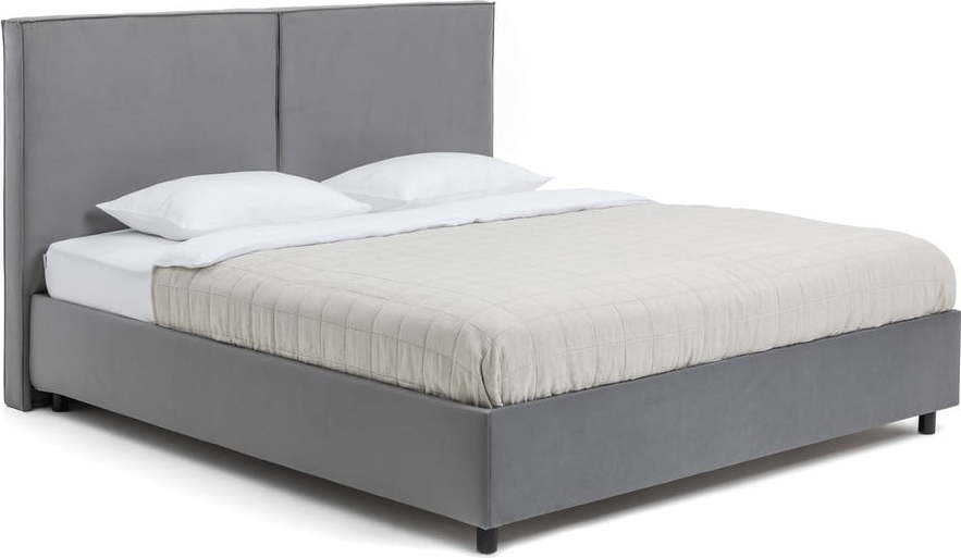 Šedá čalouněná dvoulůžková postel s úložným prostorem s roštem 160x200 cm Myra Bold – Bonami Selection Bonami Selection