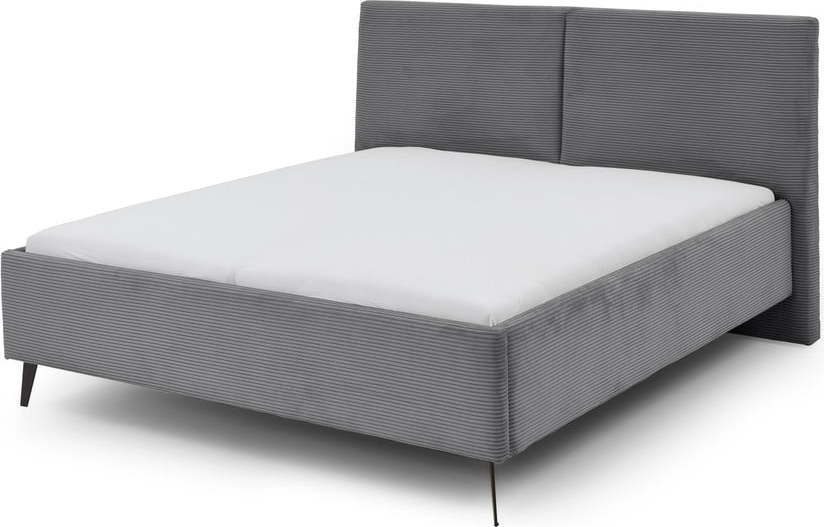 Šedá čalouněná dvoulůžková postel s úložným prostorem s roštem 180x200 cm Lando – Meise Möbel Meise Möbel