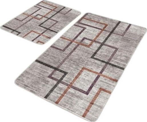 Šedé sametové koupelnové předložky v sadě 2 ks 60x100 cm – Mila Home Mila Home
