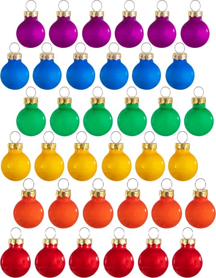 Skleněné ručně vyrobené vánoční koule v sadě 36 ks ø 2 cm Rainbow Mini – Sass & Belle Sass & Belle