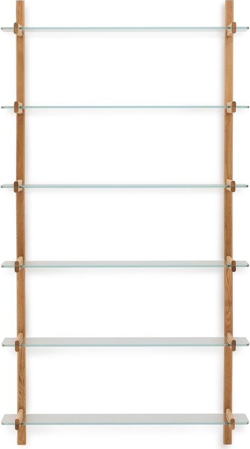 Skleněný modulární policový systém v přírodní barvě 110x202x30