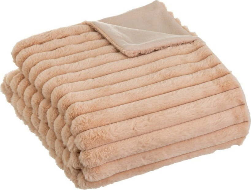 Světle hnědá deka z mikroplyše 130x160 cm Fur Velvet – Casa Selección Casa Selección