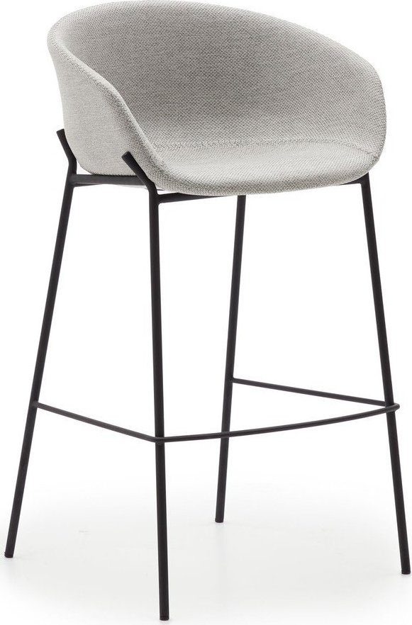 Světle šedá barová židle (výška sedáku 75 cm) Yvette – Kave Home Kave Home