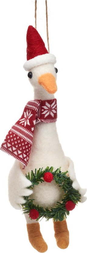 Textilní ručně vyrobená vánoční ozdoba 14 cm Goose – Sass & Belle Sass & Belle