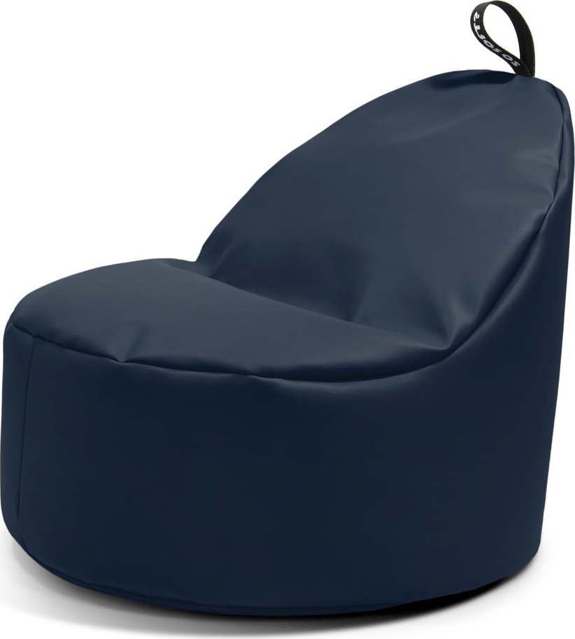 Tmavě modrý dětský sedací vak z imitace kůže Round M – So Soft? So Soft?