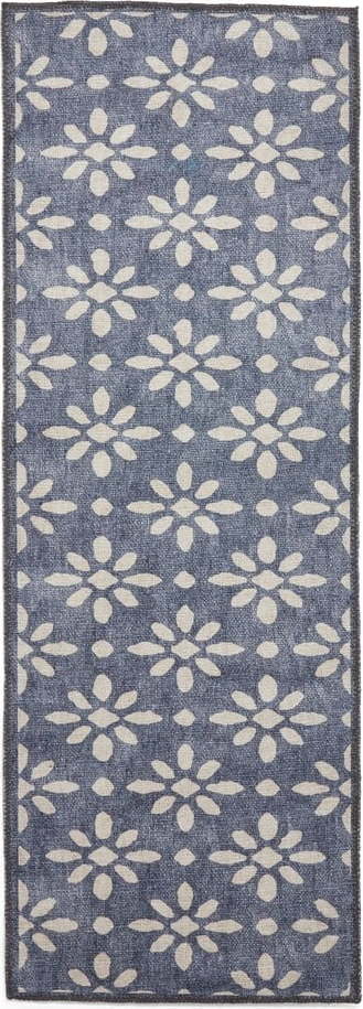 Tmavě modrý pratelný běhoun 61x170 cm Coral Blue – Think Rugs Think Rugs