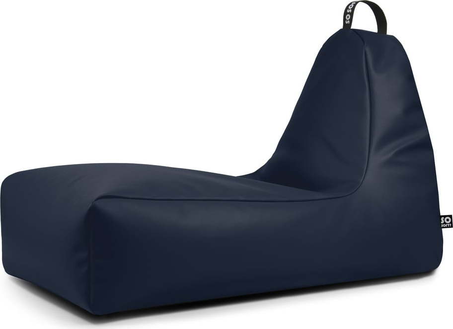 Tmavě modrý sedací vak z imitace kůže Chill XXL – So Soft? So Soft?