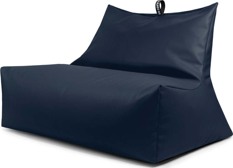 Tmavě modrý sedací vak z imitace kůže Icy Sofa – So Soft? So Soft?