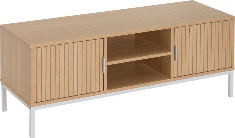 TV stolek v dekoru dubu v přírodní barvě 120x45x40 cm Mid-Lines – Casa Selección Casa Selección