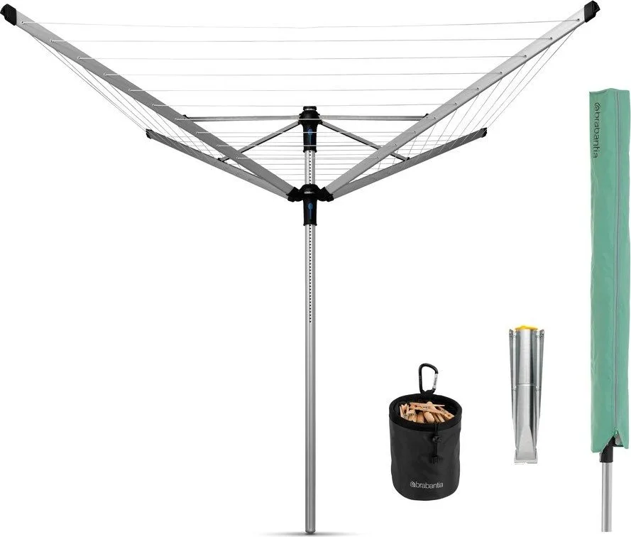 Venkovní sušák na prádlo ve stříbrné barvě 50 m Lift-o-Matic Advance – Brabantia