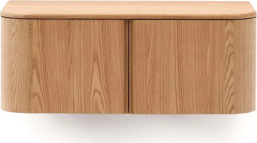 Závěsná skříňka pod umyvadlo v dekoru jasanu v přírodní barvě 90x35 cm Salaya – Kave Home