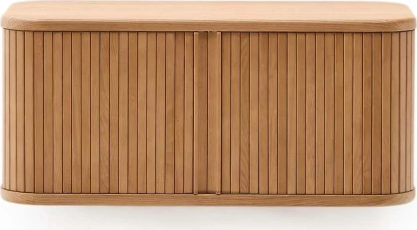 Závěsná skříňka pod umyvadlo v dekoru jasanu v přírodní barvě 90x40 cm Mailen – Kave Home
