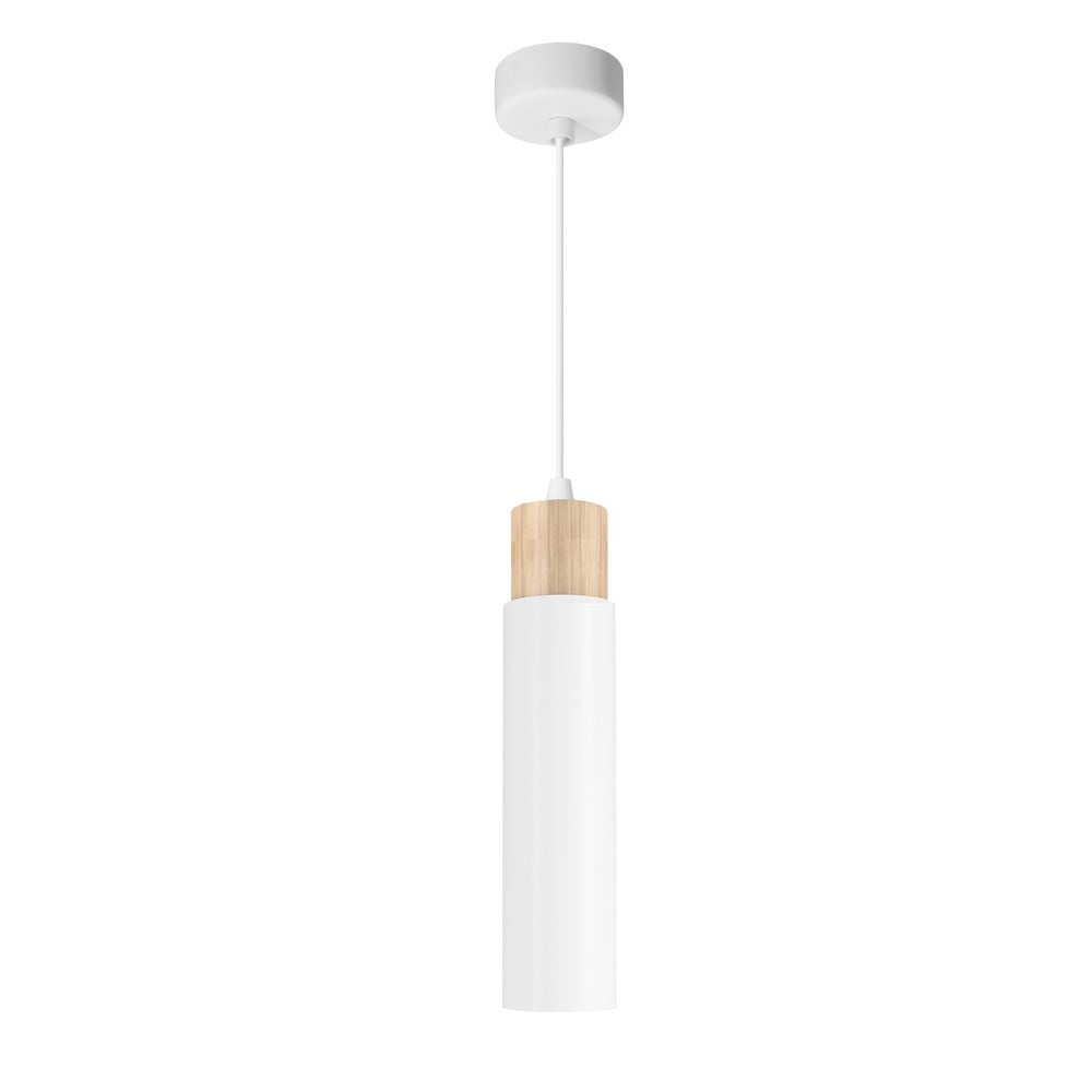 Závěsné svítidlo s kovovým stínidlem v bílo-přírodní barvě Claro – Candellux Lighting Candellux Lighting