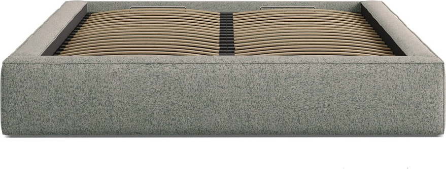 Zelená čalouněná dvoulůžková postel s úložným prostorem s roštem 200x200 cm Simon – Micadoni Micadoni