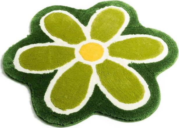Zelená koupelnová předložka ø 90 cm Flower – Foutastic Foutastic