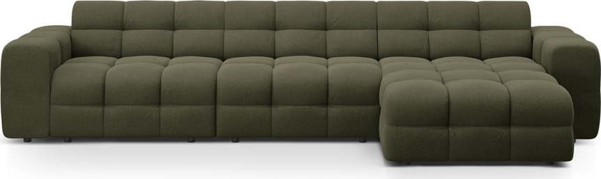 Zelená rohová pohovka (pravý roh/s lenoškou) Kendal – Micadoni Micadoni