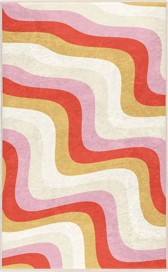 Žlutý/růžový pratelný koberec 60x100 cm Creamy Raspberry Swirl – Mila Home Mila Home