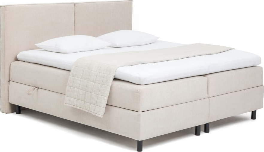 Béžová boxspring postel s úložným prostorem 180x200 cm Elva Bold – Bonami Selection Bonami Selection