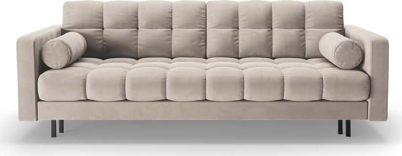 Béžová sametová rozkládací/s úložným prostorem pohovka 222 cm Bali – Cosmopolitan Design Cosmopolitan design